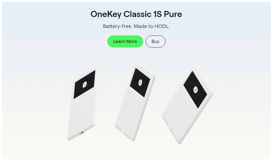 OneKey Classic 1S Pure — Battery-free