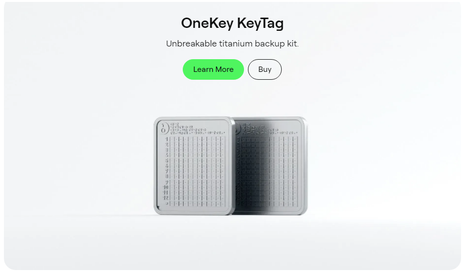 OneKey KeyTag — Titanium backup kit
